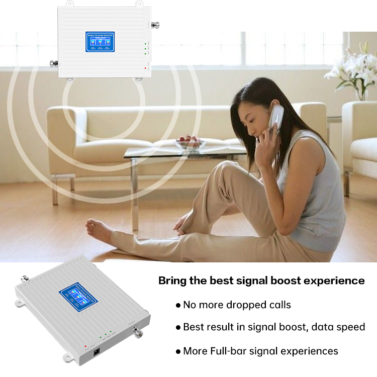 Cellphone Signal Booster Tri Band Mobile Signal Booster 4G Lte 900 1800 2100Mhz Phone Signal Network Booster Mobile